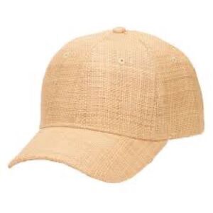 San Diego Hat Company Women's Tan Neutral Woven Raffia Ball Cap With Leather Bac